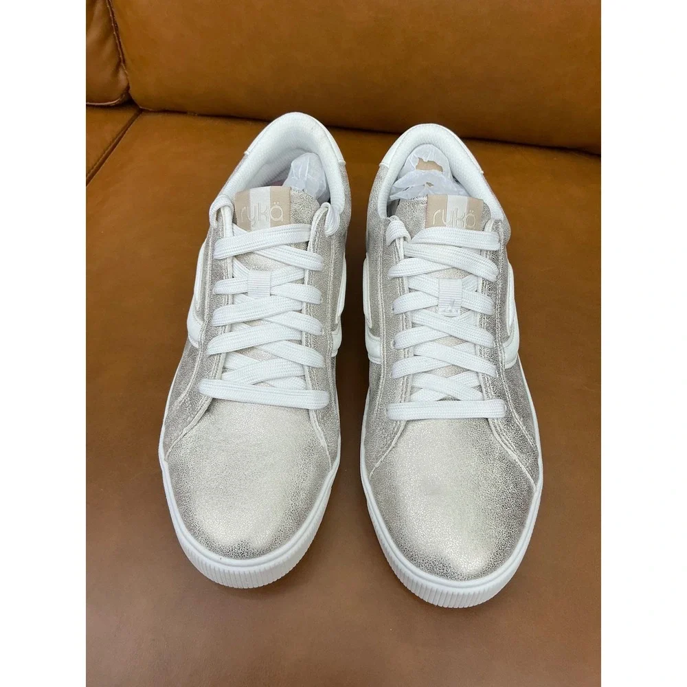 Ryka Viv Next Sneakers Womens 8 Gold Metallic Lace Up Low Top Z1278
